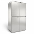 Title: **Contemporary Stainless Steel Refrigerator with Four Doors**