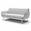 **Mid-Century Modern Gray Sofa with Sleek Legs**